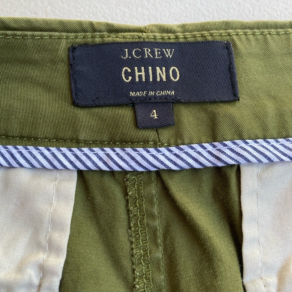 J Crew Green Chinos White Embroidered Flowers All Over Daisy Cotton Shorts - Picture 14 of 17